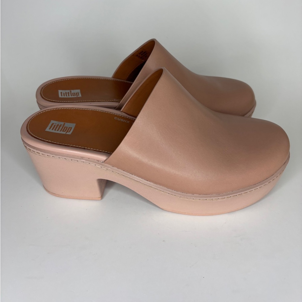 FitFlop CushX Chunky-Heel Mules – platform Beige Size US 9 EU 41 Comfort Clog - Picture 6 of 16